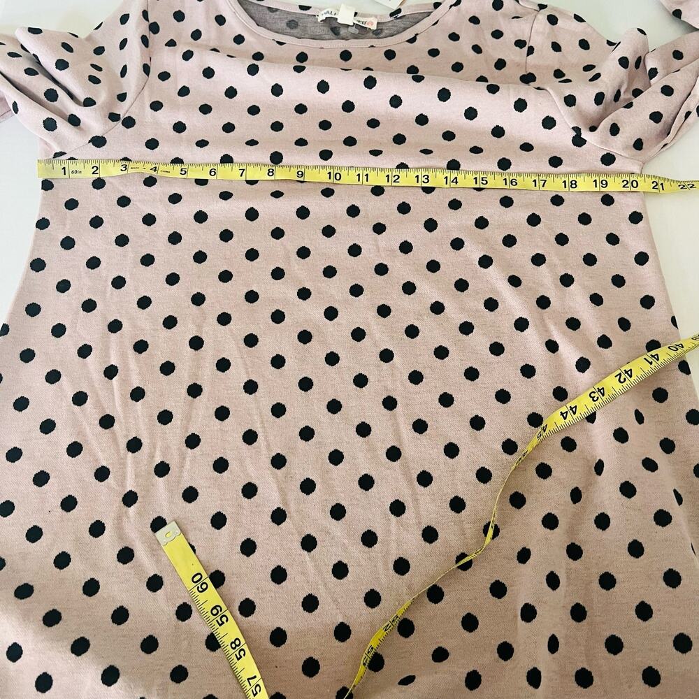 Wallflower Knit Polka Dot Bell Sleeve Tunic Sweater Dress Size XL NWT Pink Black - Picture 6 of 7